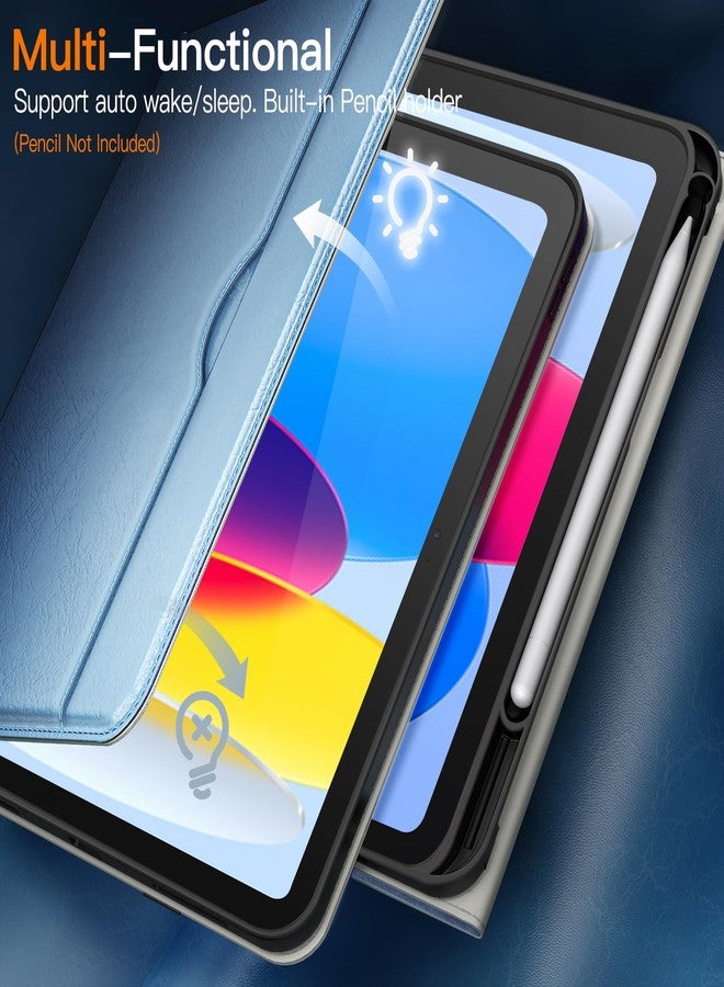 جي تيك جراب JETech لجهاز iPad (A16) الجيل الحادي عشر/العاشر (2025/2022)، غطاء حماية أنيق من الجلد الصناعي مع حامل قلم وجيب، عرض متعدد الزوايا (أزرق) - Image 5